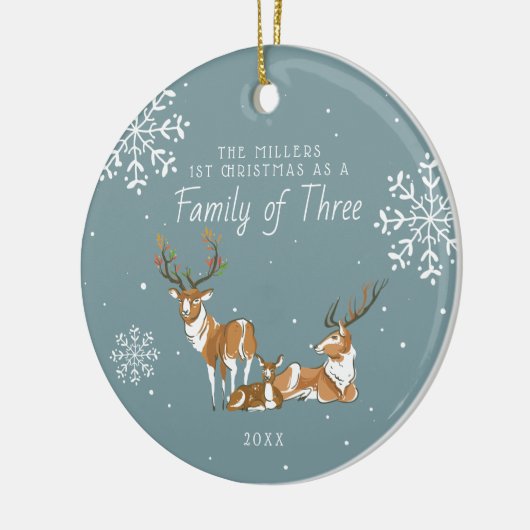 三家 |初めてのクリスマスオーナメント セラミックオーナメント (左)