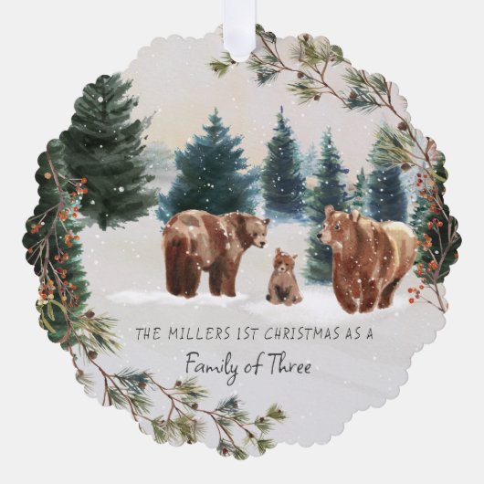 三家 |初めてのクリスマス オーナメントカード (正面)