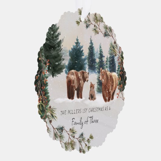 三家 |初めてのクリスマス オーナメントカード (右)