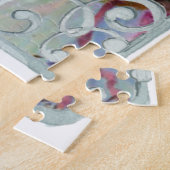 三小さな女の子と犬ヴィンテージプリント ジグソーパズル (側面)