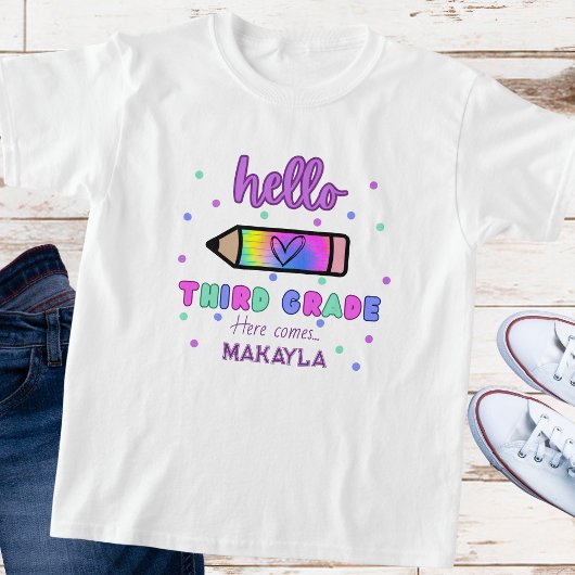 三年生パーソナライズされたの初日 Tシャツ