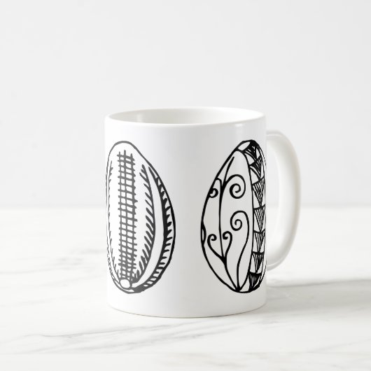 三手引きイースターファンシーエッグイラストレーション コーヒーマグカップ (正面右)