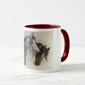 三手引き馬頭ヴィンテージ マグカップ (正面右)