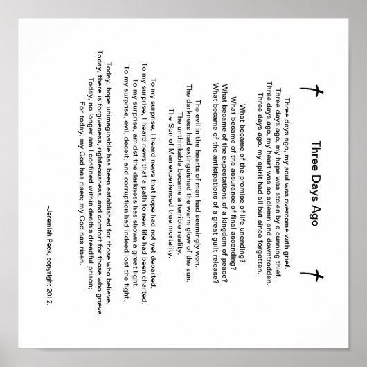 「三日前」復活祭の詩 ポスター (正面)