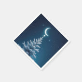 三日月からぶらさがるクリスマスの星 スタンダードカクテルナプキン (角)