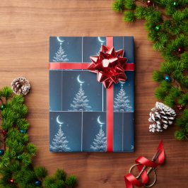 三日月からぶらさがるクリスマスの星 ラッピングペーパー