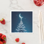 三日月からぶら下がるクリスマスの星 スタンダードカクテルナプキン (インサイチュ)
