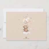 三日月とクマのぬいぐるみ | 風船 雲 星 サンキューカード (裏面)