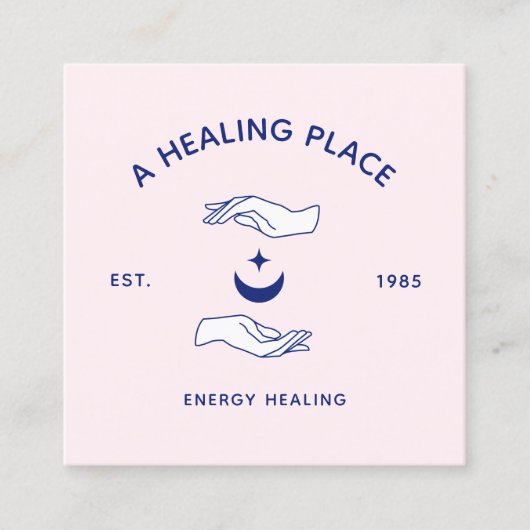 三日月とスターハンズエネルギー労働者 スクエア名刺 (正面)