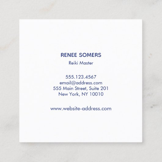 三日月とスターハンズエネルギー労働者 スクエア名刺 (裏面)