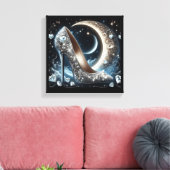 三日月とダイヤモンドのスティレットハイヒール キャンバスプリント (インサイチュ (リビング))