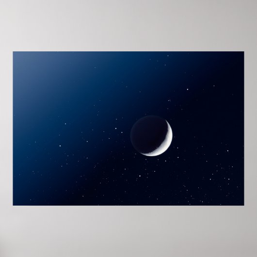 三日月とダークサイドインディゴスカイスター ポスター (正面)