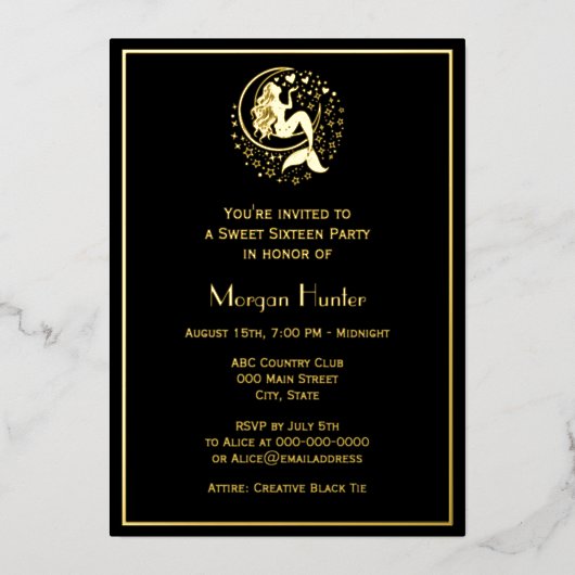 三日月とマーメイドのセクシーなスイート16 箔シーズンカード (正面)