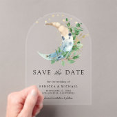 三日月とユーカリのWedding Save the Date アクリル招待状 (インサイチュ (ポータブル))
