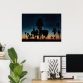 三日月と日没の1つ星 ポスター (ホームオフィス)