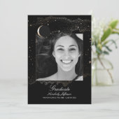 三日月と星の夜の写真卒業 招待状 (スタンド正面)