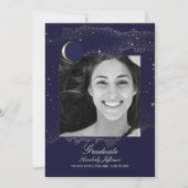 三日月と星の夜の写真卒業 招待状 (正面)
