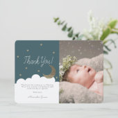 三日月と星ネイビーブルーの写真 サンキューカード (スタンド正面)