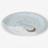 三日月と星ライトブルーボーイバプテスマ ペーパープレート (アングル)