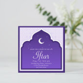三日月と星ラマダン、紫、灰色 招待状 (スタンド正面)