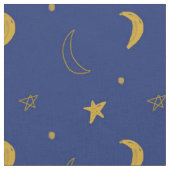 三日月と星模様の織物 ファブリック (クローズアップ)
