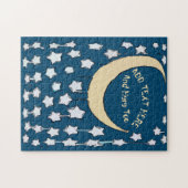 三日月と星、テキストを追加 ジグソーパズル (横)