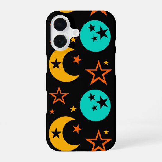 三日月と満月の夜中 iPhone 16ケース (裏面)