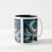三日月と輝く星コーヒーマグ ツートーンマグカップ (正面右)