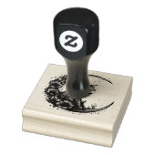 三日月にかわいい猫 ラバースタンプ (スタンプ)