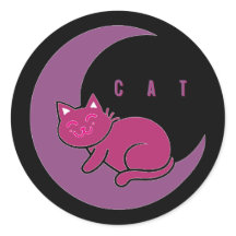 三日月に寝るSweet Dreams Catステッカー