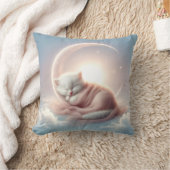 三日月に眠る子猫 クッション (ブランケット)