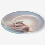 三日月に眠る子猫 ペーパープレート (アングル)