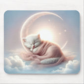三日月に眠る子猫 マウスパッド (正面)