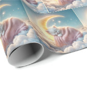 三日月に眠る子猫 ラッピングペーパー (ロールコーナー)