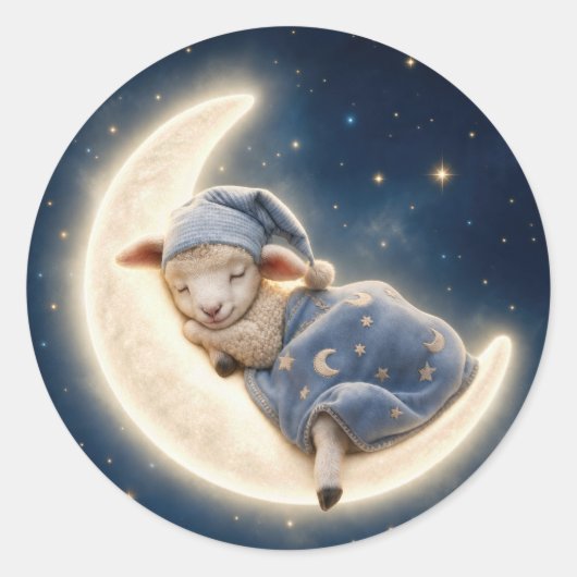 三日月に眠る子羊 ラウンドシール (正面)