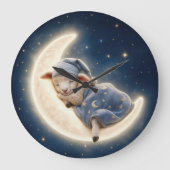 三日月に眠る子羊 ラージ壁時計 (正面)
