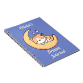 三日月に眠る猫の夢日記 カスタムデザイン ノートブック (右側)
