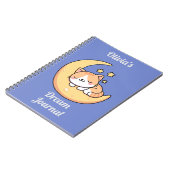 三日月に眠る猫の夢日記 カスタムデザイン ノートブック (左側)