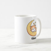 三日月に眠る猫 夢をカスタマイズ コーヒーマグカップ (正面右)