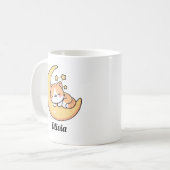 三日月に眠る猫 夢をカスタマイズ コーヒーマグカップ (正面左)