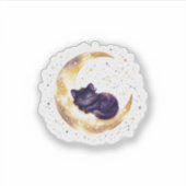 三日月に黒猫 セレスチャルハロウィン シール (正面)