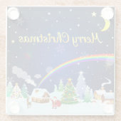 三日月のあるメリークリスマス ガラスコースター (裏面)