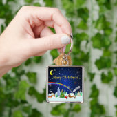 三日月のあるメリークリスマス キーホルダー (手)