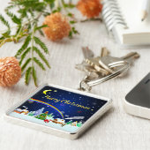 三日月のあるメリークリスマス キーホルダー (側面)