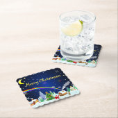 三日月のあるメリークリスマス ペーパーコースター (インサイチュ)