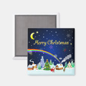 三日月のあるメリークリスマス マグネット (正面/裏面)