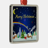 三日月のあるメリークリスマス メタルオーナメント (右)
