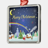 三日月のあるメリークリスマス メタルオーナメント (左)