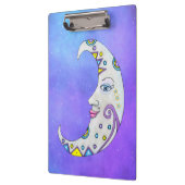 三日月のかわいらし顔カラフルマーク紫 クリップボード (左)
