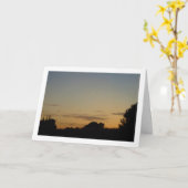 三日月のシルエット風景 カード (黄色い花)